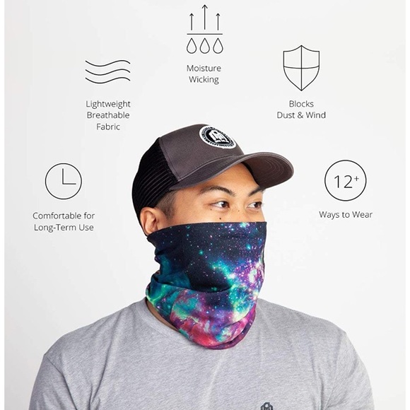 Galaxy Gaiter Mask, Blue, Pink - Picture 3 of 4